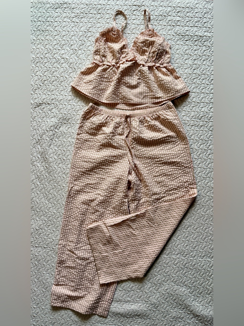 No Boundaries Pink and Olive Striped Sleep Set